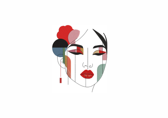 Abstract Woman Face Embroidery Design: A Craft Fair Standout?