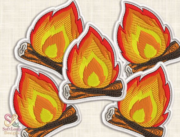 CAMPFIRE Patch Embroidery Design