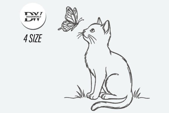 Cat and Butterfly Embroidery Design Review for Boutique Apparel