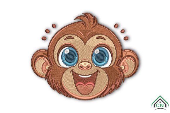 Cute Monkey Face Embroidery Design Review for Business Branding