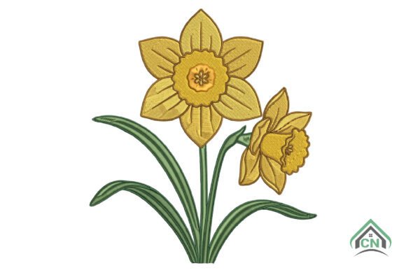 Daffodil Flower Embroidery Design
