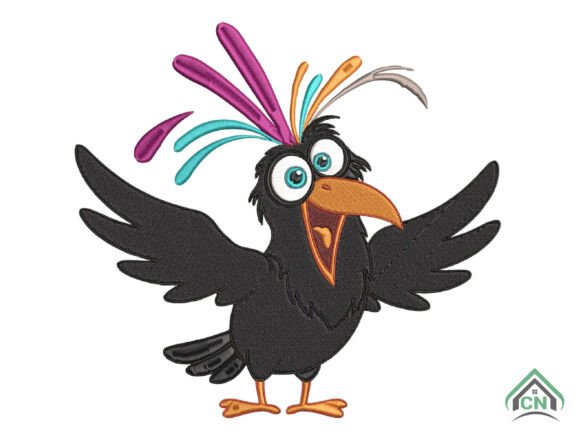 Funny Black Bird Embroidery Design Review for Boutique Sweatshirts