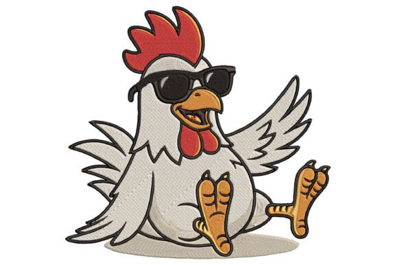 Funny Rooster Embroidery Design