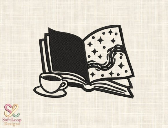 Magic Book Embroidery Design