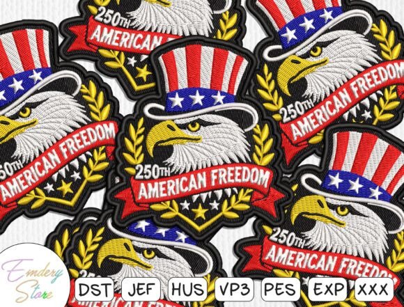 Patriotic Anniversary Patches Embroidery
