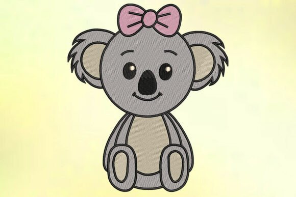 Sweetheart Koala Embroidery Design