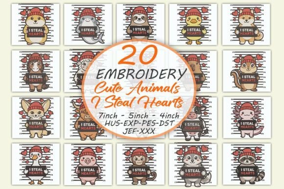 Valentine’s Day Cute Animals I Steal Hearts Embroidery Bundle Review